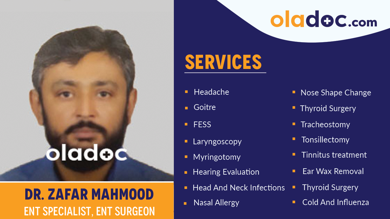Services provided by Dr. Zafar Mahmood